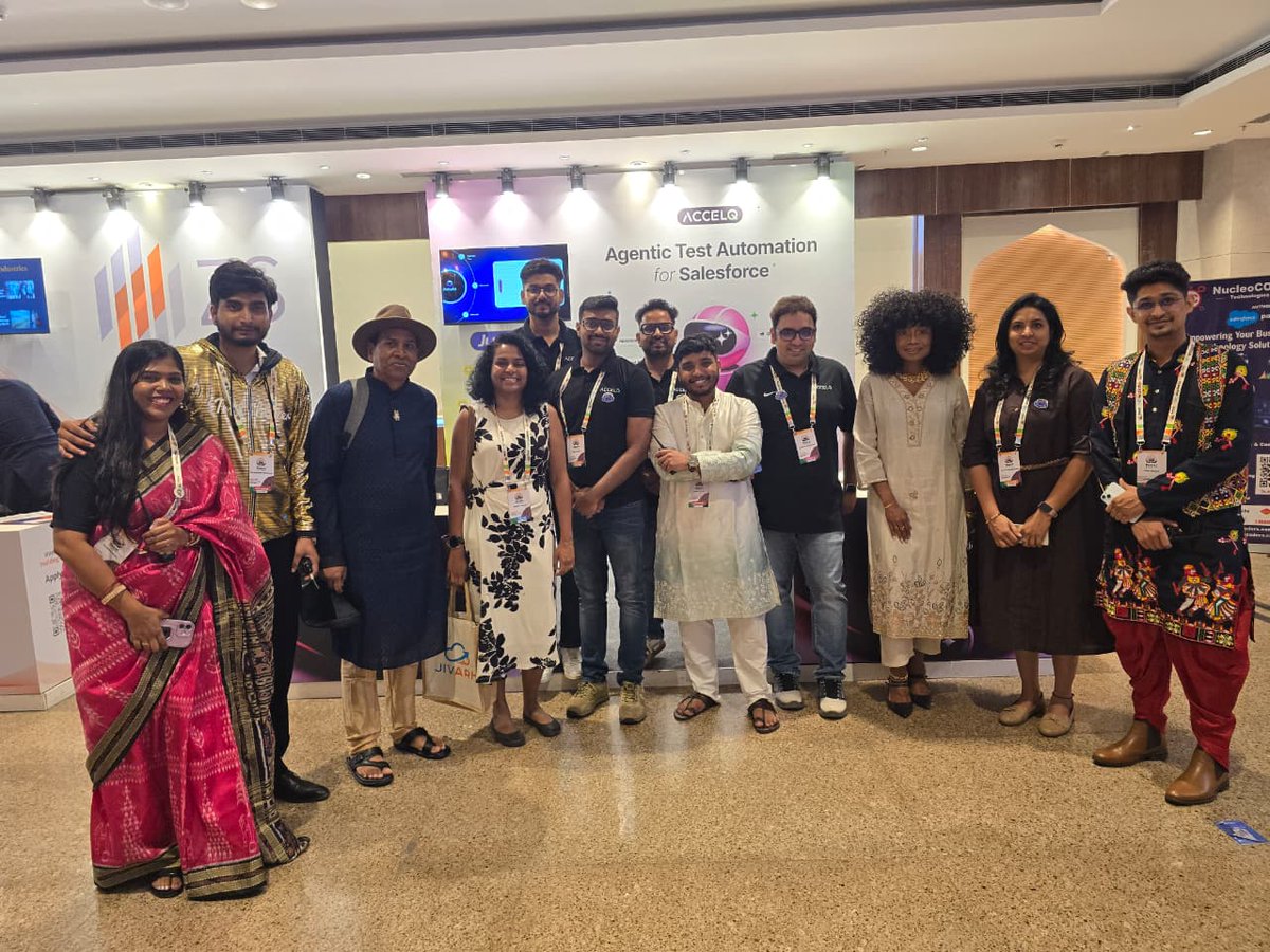 ACCELQ's tweet photo. If one word could describe @BharatDreamin'26, it'd be: ELECTRIC⚡

A huge thank you to everyone who stopped by the #ACCELQ booth, explored how #AgenticAI is reshaping Salesforce testing, joined Geosley Andrades' session, &amp; packed the Demo Jam.

Until next time💙

#BharatDreamin https://t.co/YNTlYGHmJC