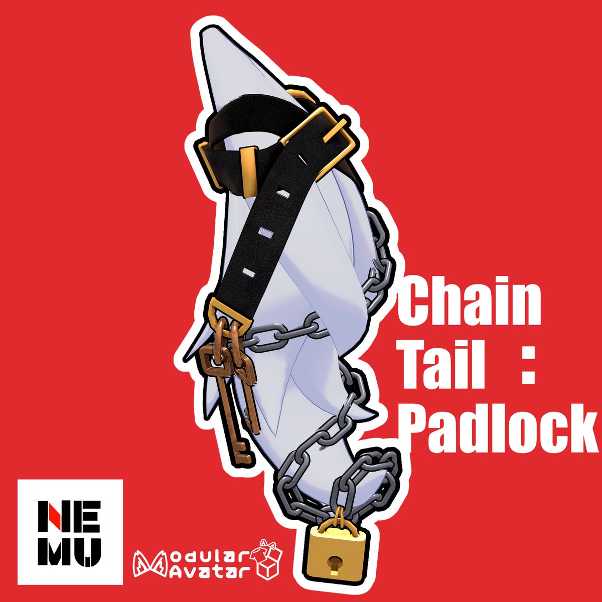 NemuShop's tweet photo. 【新作販売予告】

新作【Chain Tail : Padlock】
7月16日(木) 20：00から販売します！
「鎖とベルト」をテーマに、
他の衣装等とも合わせやすい雰囲気に仕上げました。

発売記念セール
7月20日 23：59(JST)まで

600yen→500yen https://t.co/1ju7vKAfw4