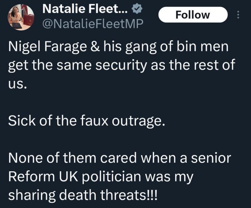 TheAliceSmith's tweet photo. Perhaps the most interesting revelation made here by @NatalieFleetMP is her use of the job of bin men as a term of abuse. Labour is not a working-class party. It is a metropolitan globalist pressure group. https://t.co/h6r38n8ClT
