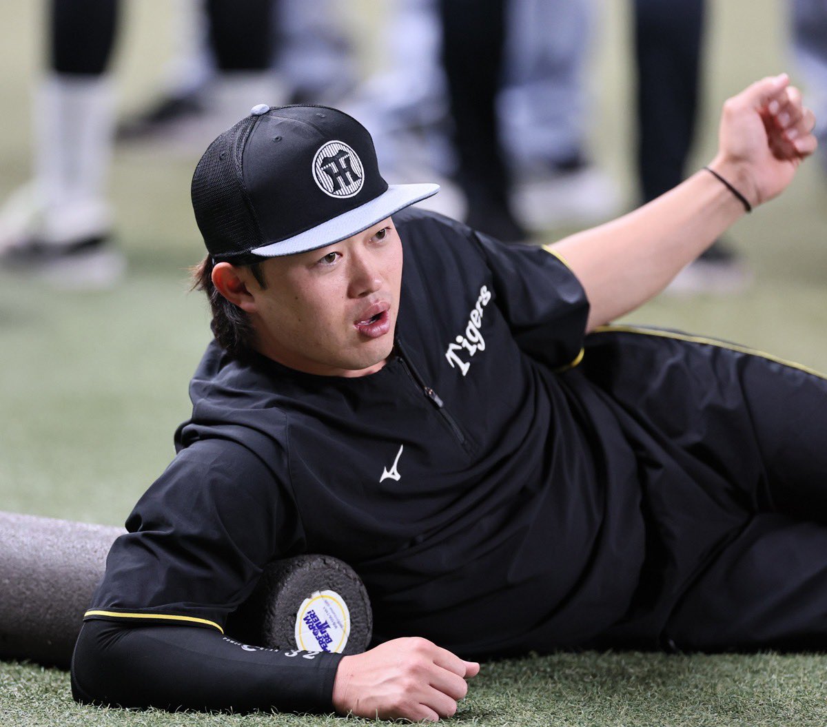 dailytigers2026's tweet photo. 試合前練習の様子です② https://t.co/VIGdD99kf5