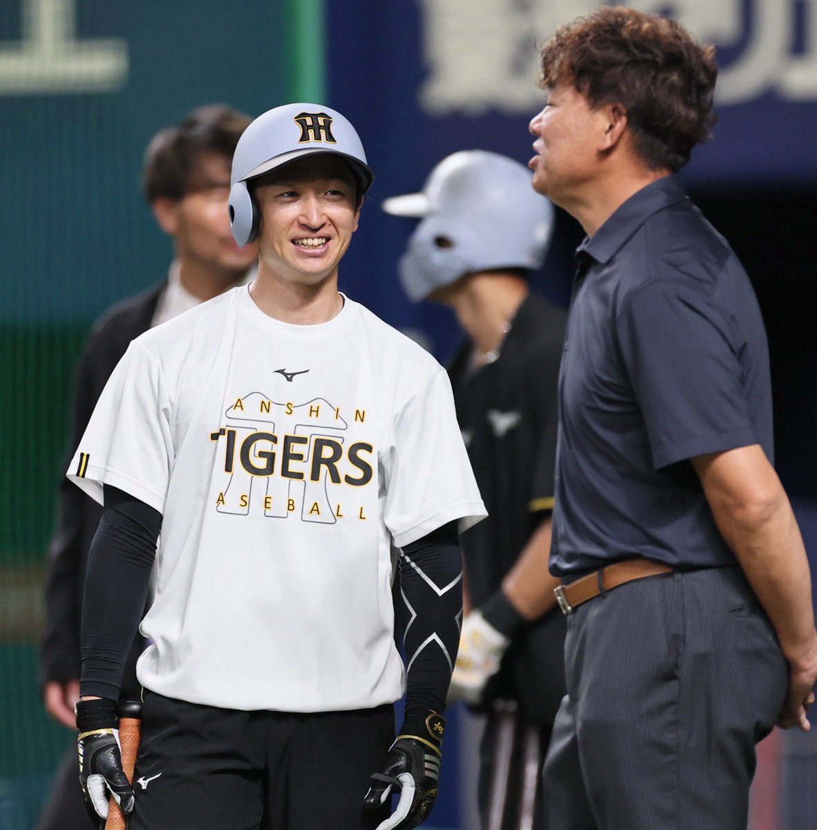dailytigers2026's tweet photo. 試合前練習の様子です② https://t.co/VIGdD99kf5