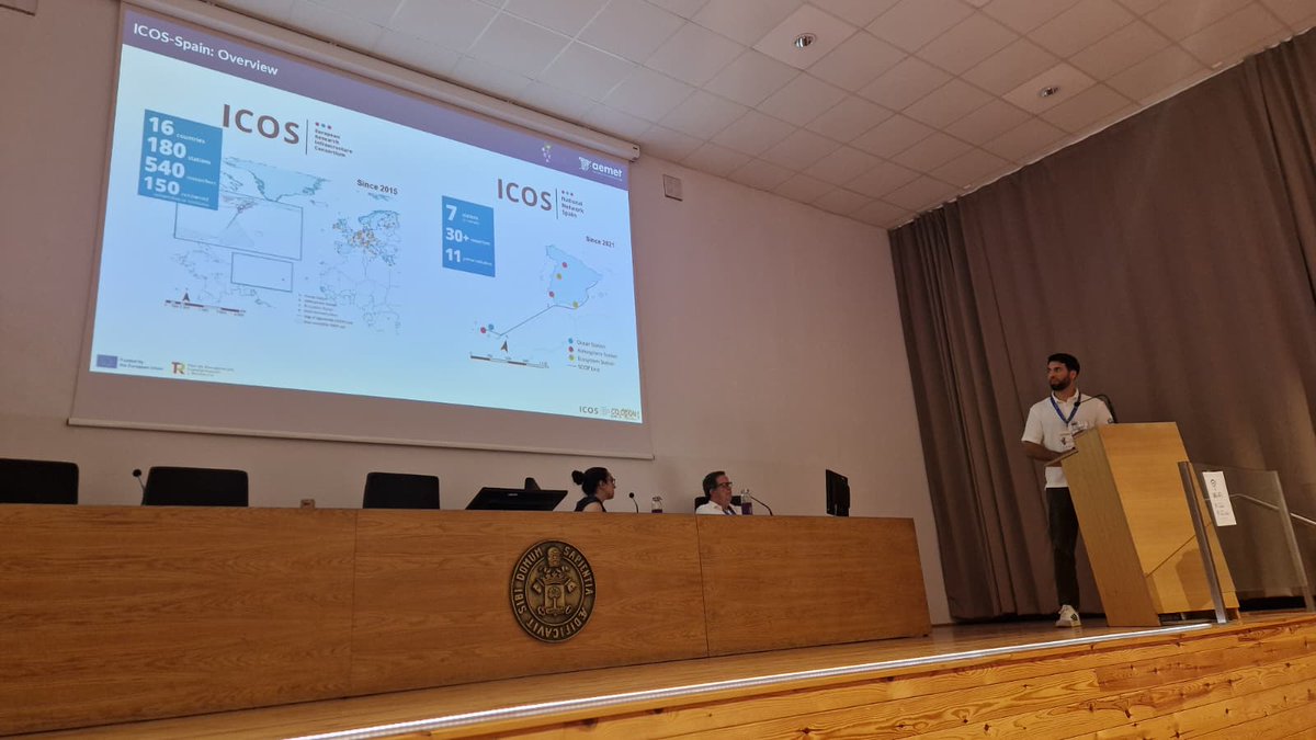 ICOS_Spain's tweet photo. ICOS-Spain and COCCON-Spain were presented in a keynote at RICTA26, building bridges for future collaborations with the Spanish-Portuguese aerosol research community. https://t.co/I1EoQXmPvW