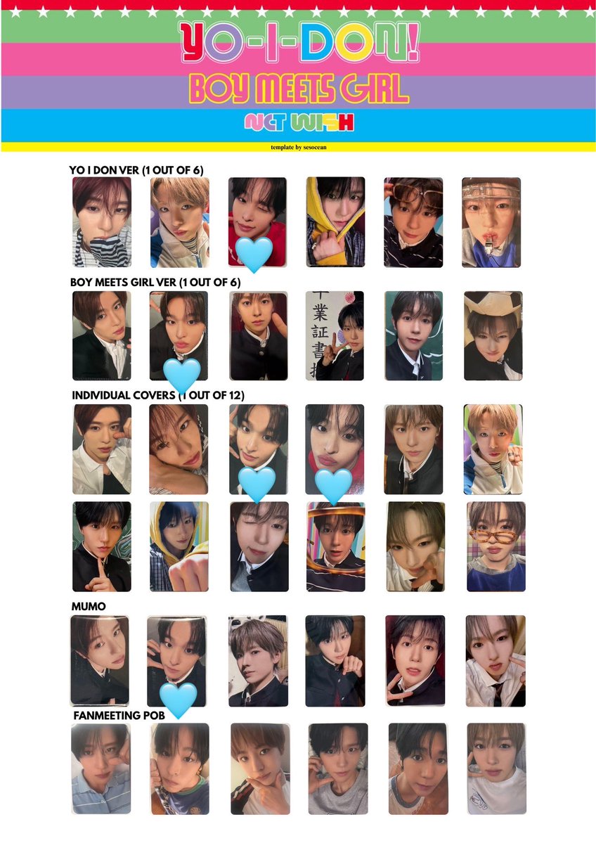 bs9me_k's tweet photo. NCTWISH NCT WISH ウィシ YO-I-DON BOY MEETS GIRL トレカ 交換

譲 画像のもの
求🩵のもの

郵送希望です！お気軽にお声掛けください！
 #NCTWISH交換 https://t.co/JVyUeQaGzE