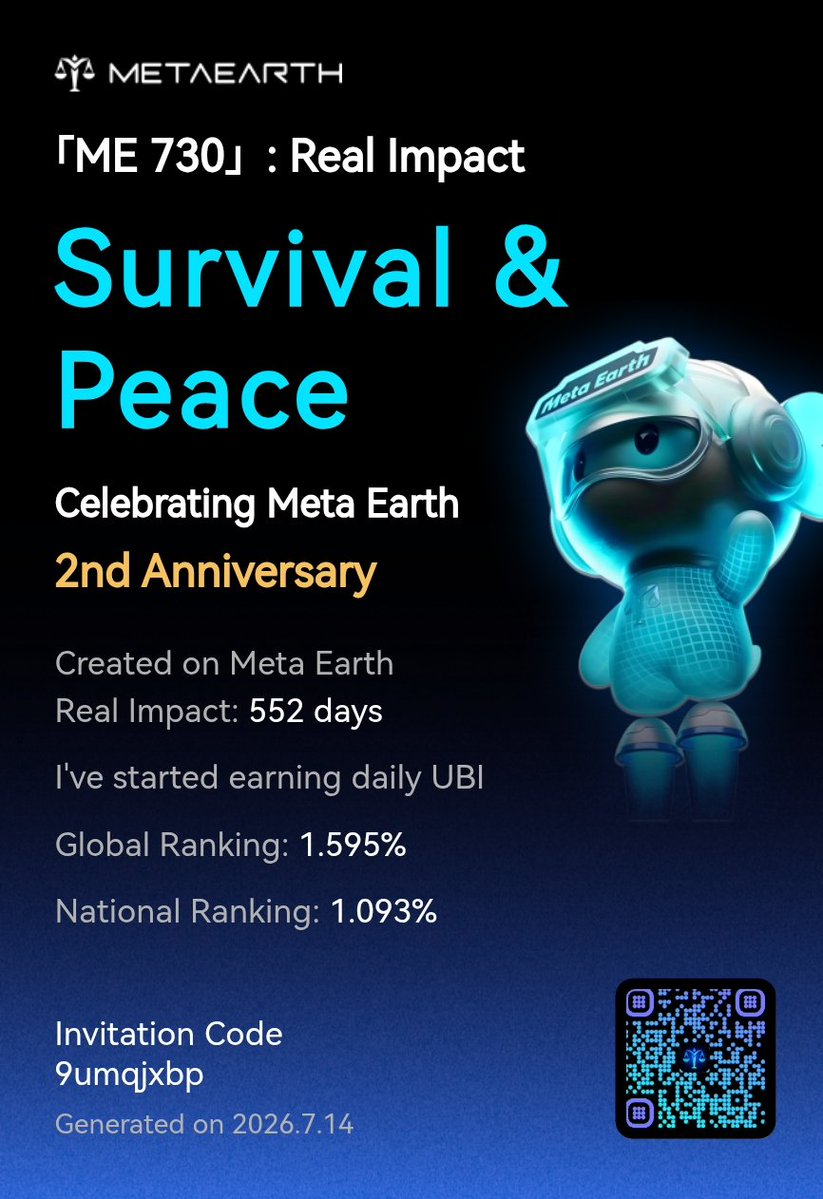 Dan_Arab321's tweet photo. 「ME 730」: Real Impact I’ve started earning daily unconditional basic Income and helping more people do the same. Create your impact with us and win up to $20,000 in rewards! Join here:... Read more:
https://t.co/M5kzXNCJR5 https://t.co/uEn4ABrMTR