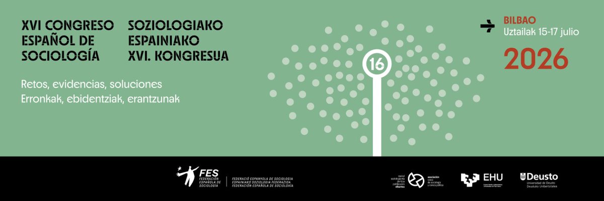 CIS_Institucion's tweet photo. 📌 El CIS estará presente en el XVI Congreso Español de Sociología que se celebra en Bilbao

📍 16 y 17 de julio 

https://t.co/5vuh128acE https://t.co/iJ7tCPq3z2