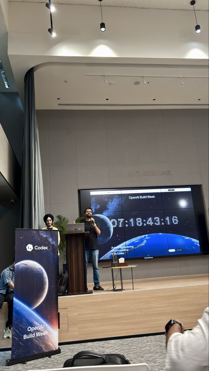 KarayatAj's tweet photo. Currently at the #Codex #Community #Hackathon in #DelhiNCR!
Ready to dive into AI-assisted workflows, prototype with @OpenAI #coding #agent, and ship something real today alongside an incredible community of developers.✨
@OpenAIDevs
#CodexHackathon #AIBuilders #TechMeetup https://t.co/0PsCv8UUIG