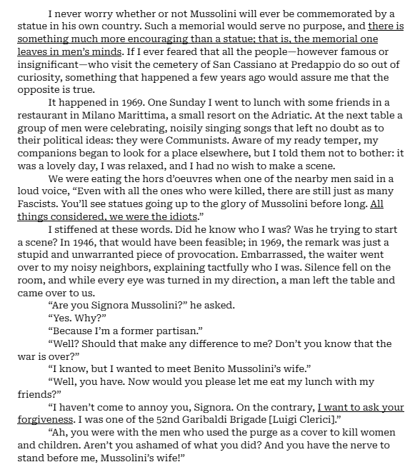 vilelmvs's tweet photo. All of the gloating from leftists about Mussolini's death is particularly ironic, considering that the man who arrested him prior to his execution expressed regret at the direction of post-war Italy and publicly begged for forgiveness from Mussolini's widow after meeting her at a restaurant some decades later.