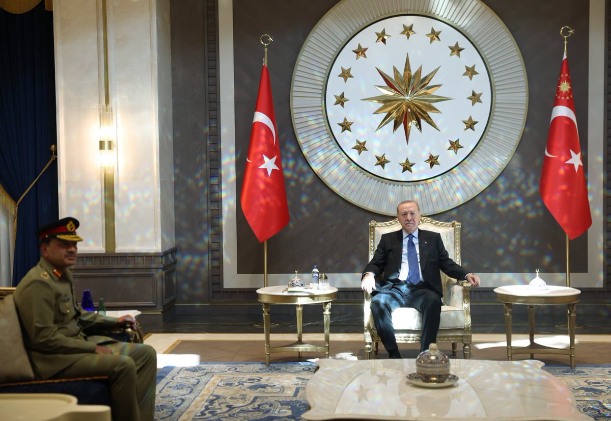 Stealthfalconer's tweet photo. President Erdogan and Field Marshal Asim Munir hold talks in Ankara. https://t.co/GcfhTrz2z6
