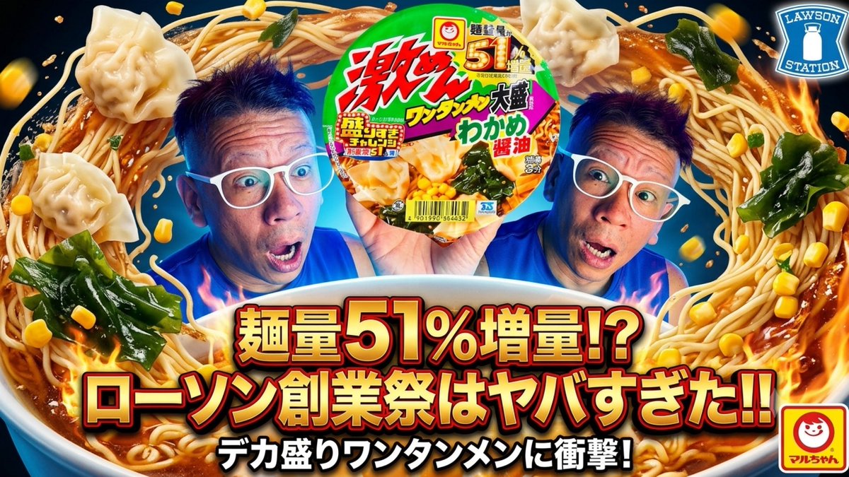 激めん麺重量51%増量】ローソン限定商品 2026盛りすぎチャレンジ
