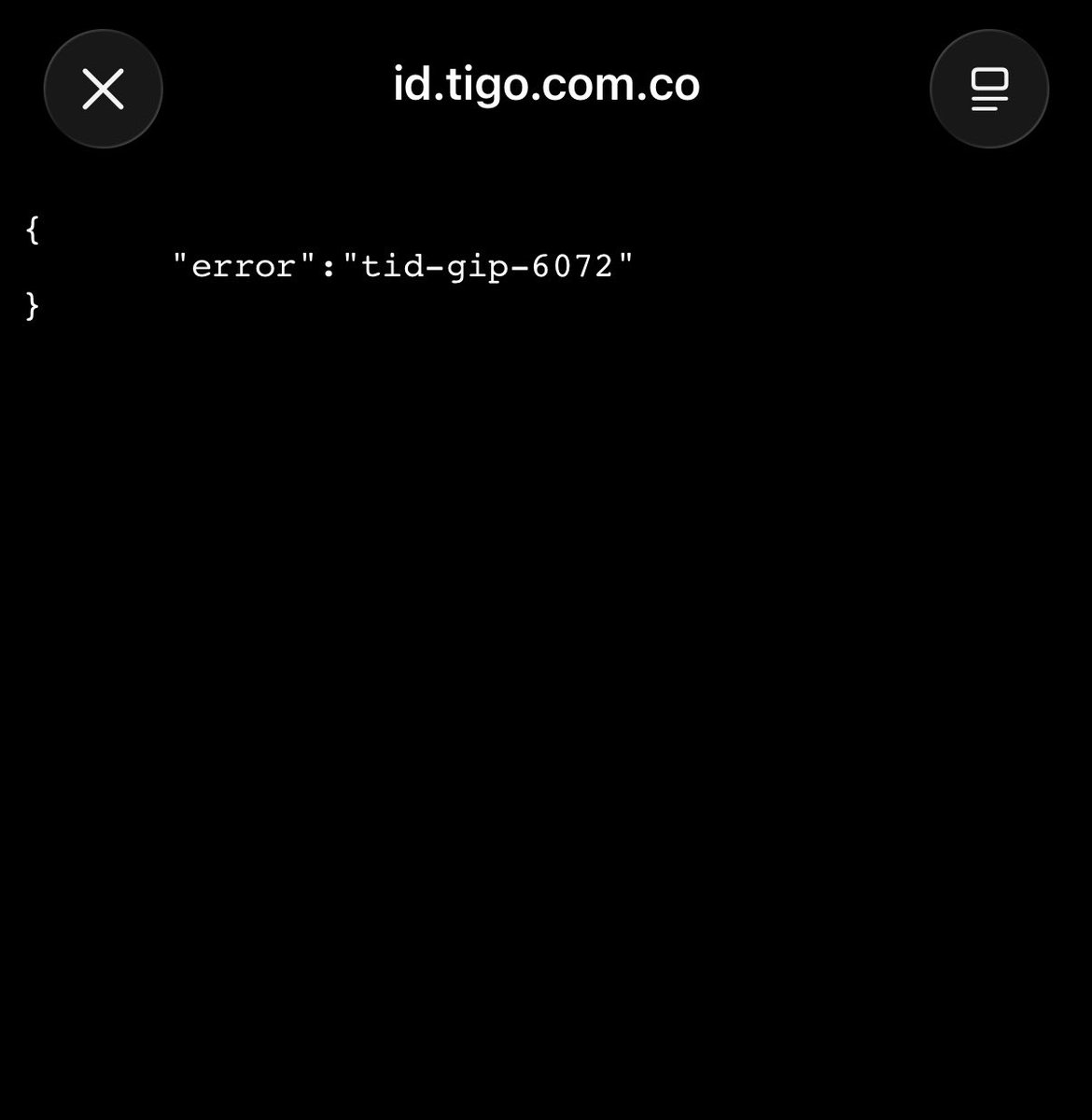 chirinho's tweet photo. @Tigo_Colombia 
Intentó ingresar a mi cuenta y lleva saliendo esto varios días. Que es? https://t.co/1WTf1bl9L2