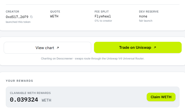 SqueezFi's tweet photo. Reflections are automatically being dispersed each time buybacks occur.

The chain explorers face a back log for these transactions. 

Additionally WETH rewards on flywheel tokens can be claimed via the respective token page.

More updates are shipping soon. https://t.co/cFJooIDiT8