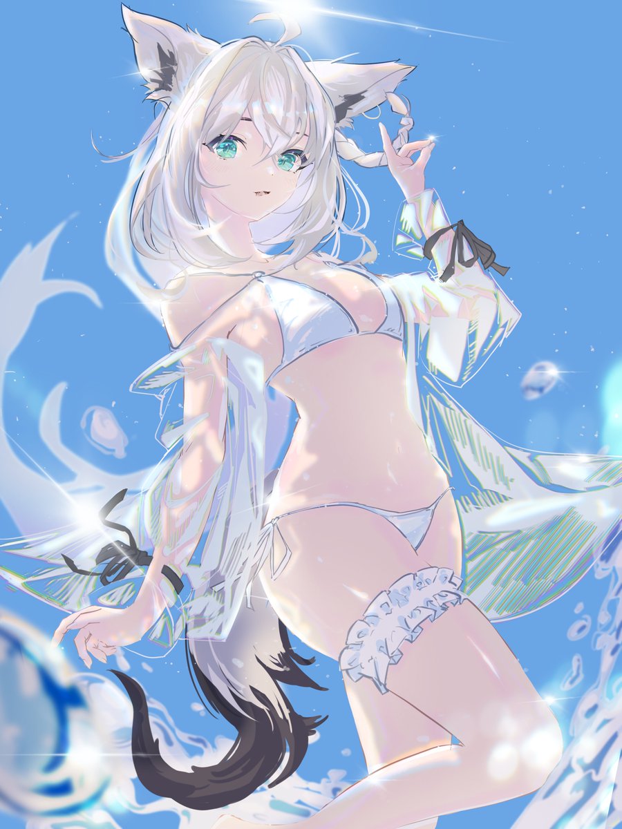 ryunx2art's tweet photo. 🌊🤍 夏の白上フブキさん！
キラキラな夏をイメージして描きました
՞⸝⸝> ̫ <⸝⸝՞

※タップ推奨
#絵フブキ #白上フブキ https://t.co/z7HQ2oHF6A
