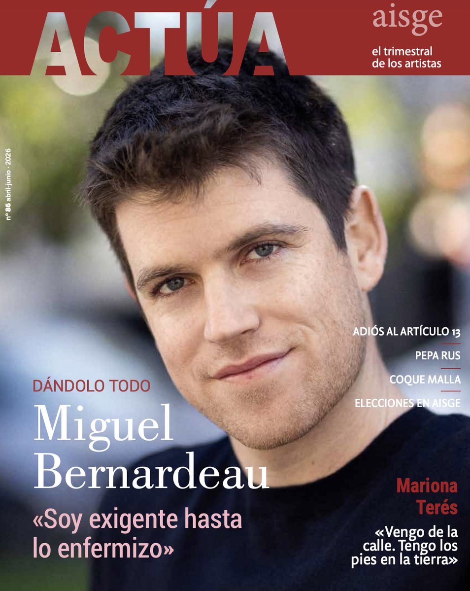 aisge's tweet photo. [🔴Nuevo número de la revista AISGE ACTÚA]

¡Ya disponible para consulta íntegra! Con #MiguelBernardeau en portada y otros grandes nombres propios: Mariona Terés, Coque Malla, Pepa Rus, Alfonso Bassave, Ana Gracia, Natalie Pinot...
¡Descárgatela gratis!❤️

https://t.co/CGEiSHn46T https://t.co/jrJkFkJ3tP