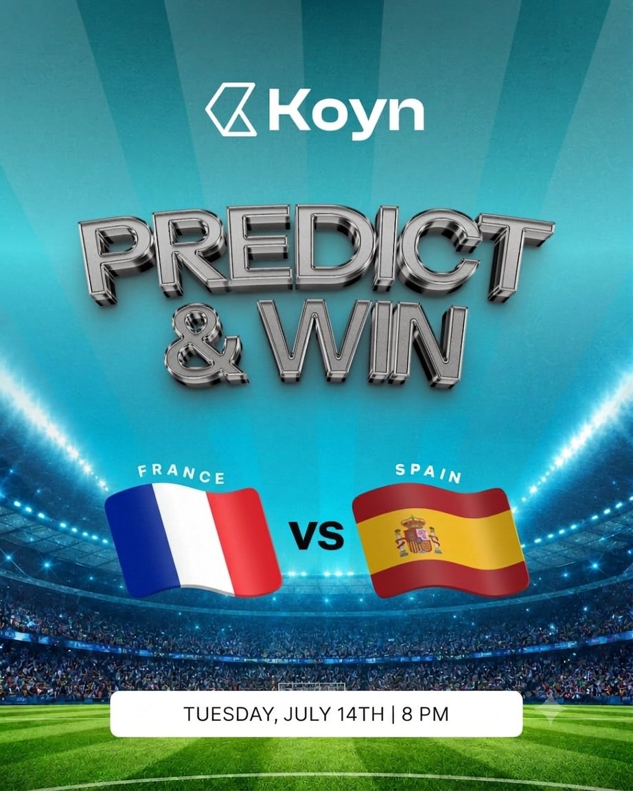 usekoyn's tweet photo. PREDICT &amp; WIN 🚨

⚽ France Vs Spain #FifaWorldCup 

Will randomly select 5 correct predictions to win Awesome prizes. 

Rules: 
• Follow @usekoyn
• Repost  Pinned Tweet. 
• Drop prediction score in the comments of this post. https://t.co/f0eujoFkMC