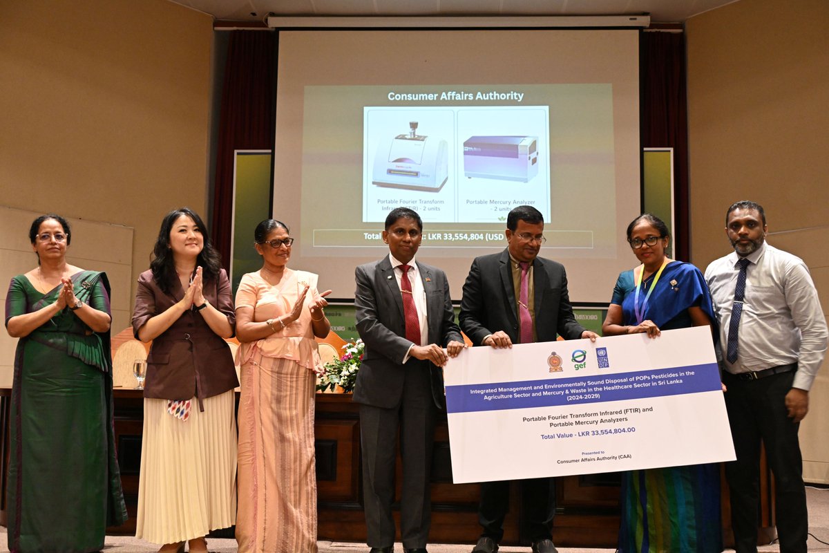 mtenundp's tweet photo. Attending the official handover of advanced laboratory equipment to 6 institutions yesterday under @theGEF funded project on chemicals and healthcare waste management was a timely reminder that protecting people and the planet begins with strong national systems.

This investment  valued at approximately Rs. 204 million will strengthen #SriLanka’s capacity to detect, analyse and regulate hazardous chemicals, including mercury, persistent organic pollutants and other chemicals of concern. It also reinforces the institutions working at the frontline of public and environmental protection, from border and market controls to laboratory analysis, research and regulatory oversight.

Beyond the equipment itself, the message is clear: sustainability, coordination and long-term ownership will be key to ensuring these investments continue to serve Sri Lanka well.

@UNDP is proud to support this important milestone, in partnership with the @Min_of_Env_SL and with the valued support of the Global Environment Facility (GEF).