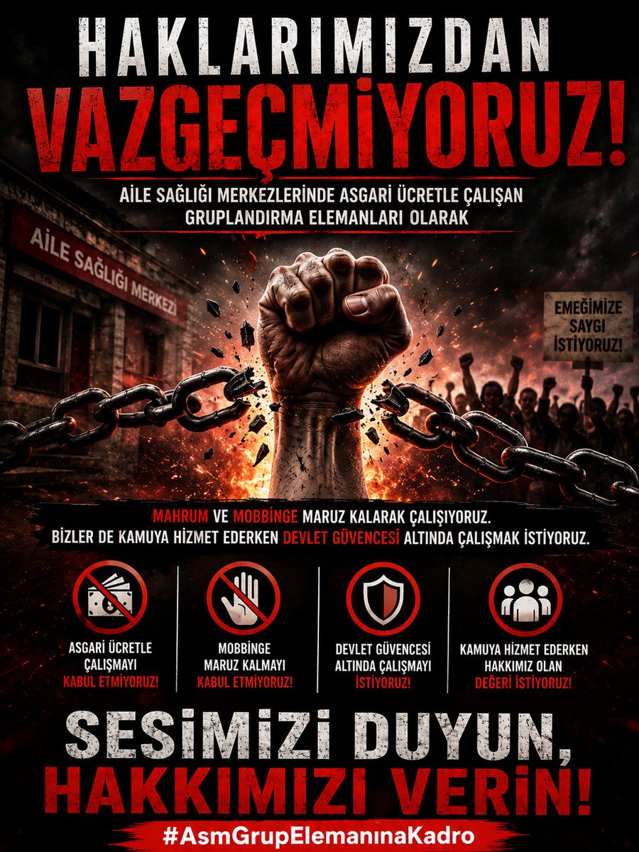 DneCanAydn01's tweet photo. ASM Grup Çalışanlarının mücadelesi; eşit hak, adil çalışma koşulları ve güvenceli bir gelecek mücadelesidir.

Bizler ayrıcalık değil, emeğimizin karşılığını ve hak ettiğimiz özlük haklarını talep ediyoruz.

Sesimizi duyun!
Emeğin "grubu" olmaz, hakkı olur.
Eşit işe, eşit hak!

#AsmGrubunMücadelesi
