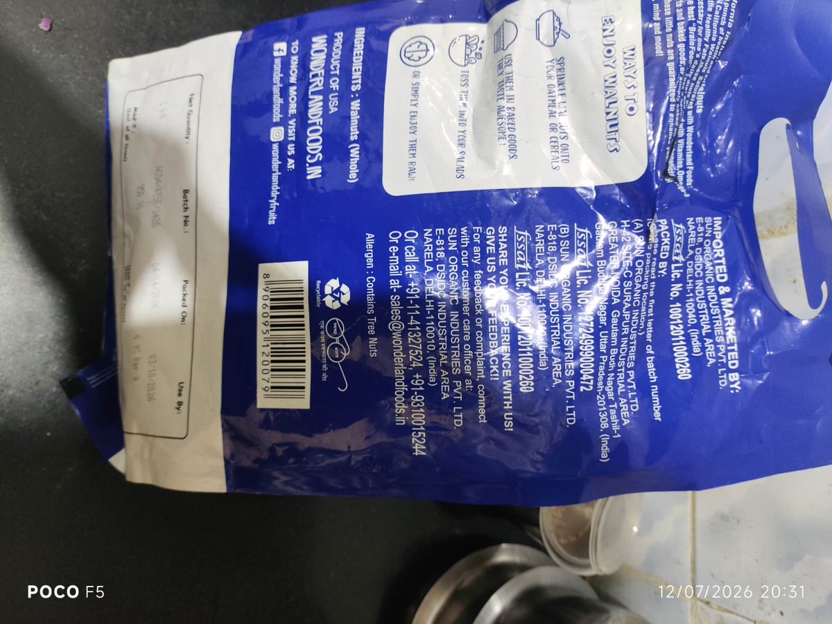 arvind75law's tweet photo. @ZeptoNow
I have received bad quality walnuts from zepto, order number is MOSPOMLNH06330 https://t.co/FZEQDRSg90