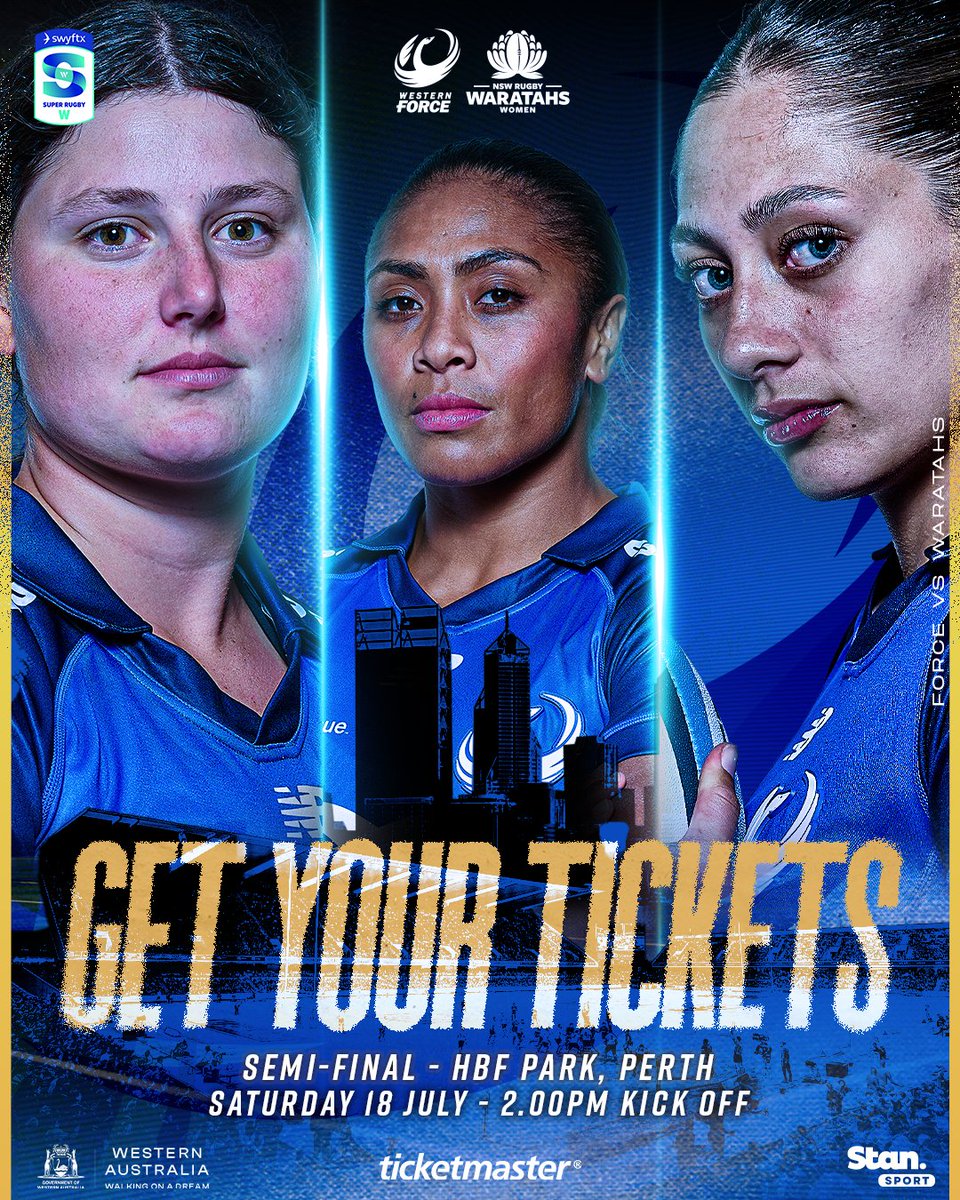 westernforce's tweet photo. 🔥 History awaits. Let's pack the park!

Get behind the girls in our historic home semi-final against the Tahs.
🎟️ Grab your tickets now, follow the link 🔗
https://t.co/k0kfsHF3JX

#WeAreTheWest 
#WAtheDreamState
@WestAustralia https://t.co/2zJTw7ExHP