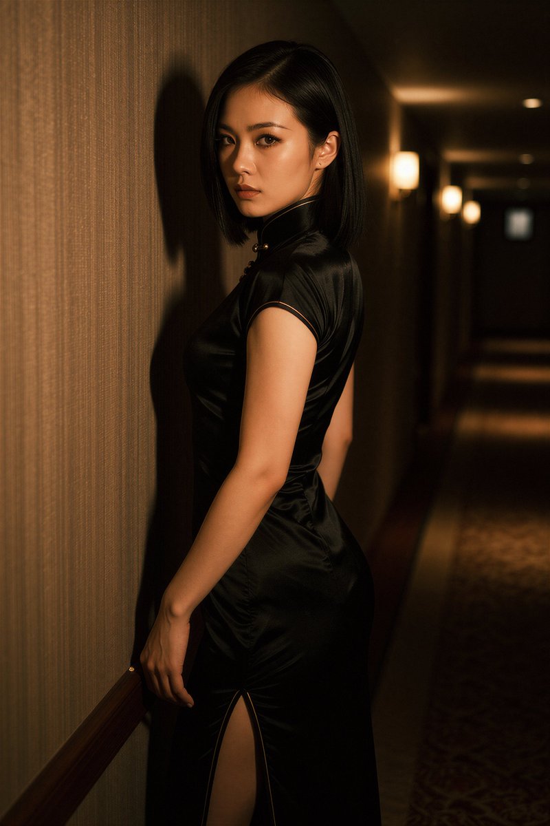OceaneLerwinn's tweet photo. Some stories begin with a single glance.
A quiet corridor.
A black silk cheongsam.
And a moment that leaves more questions than answers.
Cinema sometimes starts with one frame. 🖤
#AIArt #Cheongsam #CinematicPortrait #FashionPhotography #DigitalArt https://t.co/8Lo0JW99Nz