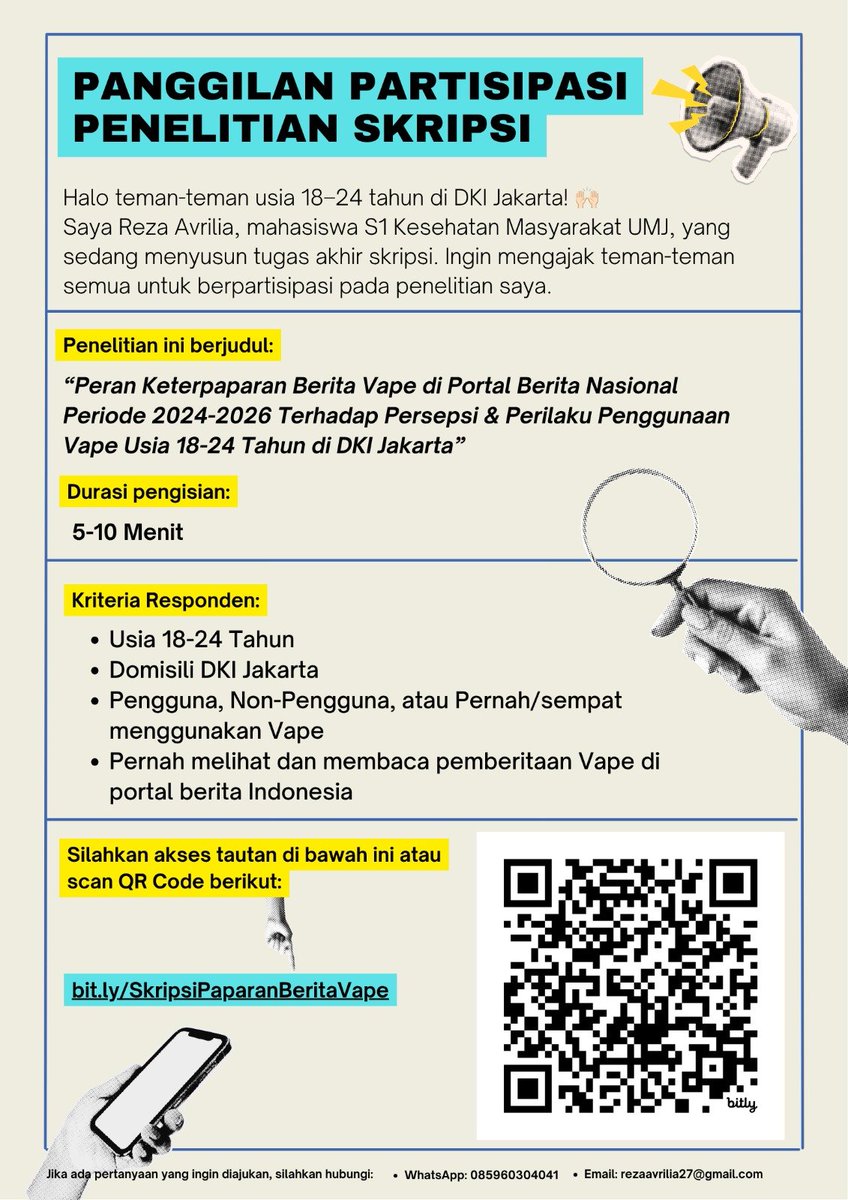 garupda's tweet photo. Halo semua, aku lagi butuh responden untuk penelitian skripsi ku. kriteria ada di poster ya, kalau ini lewat tl kalian, boleh bantu isi dan share ya, terima kasih. 

https://t.co/AbcaaoK3ZB https://t.co/pSvssnDJle