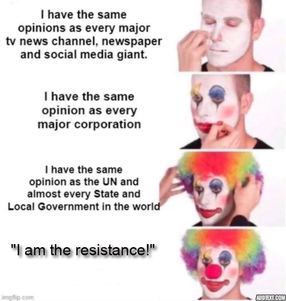 ThinkAskChange's tweet photo. @JenResistedAGN Again. What are you resisting Jen? Who are you resisting? Your side? This meme plunges the Left into madness for that reason. https://t.co/ZJPzIwA6e1
