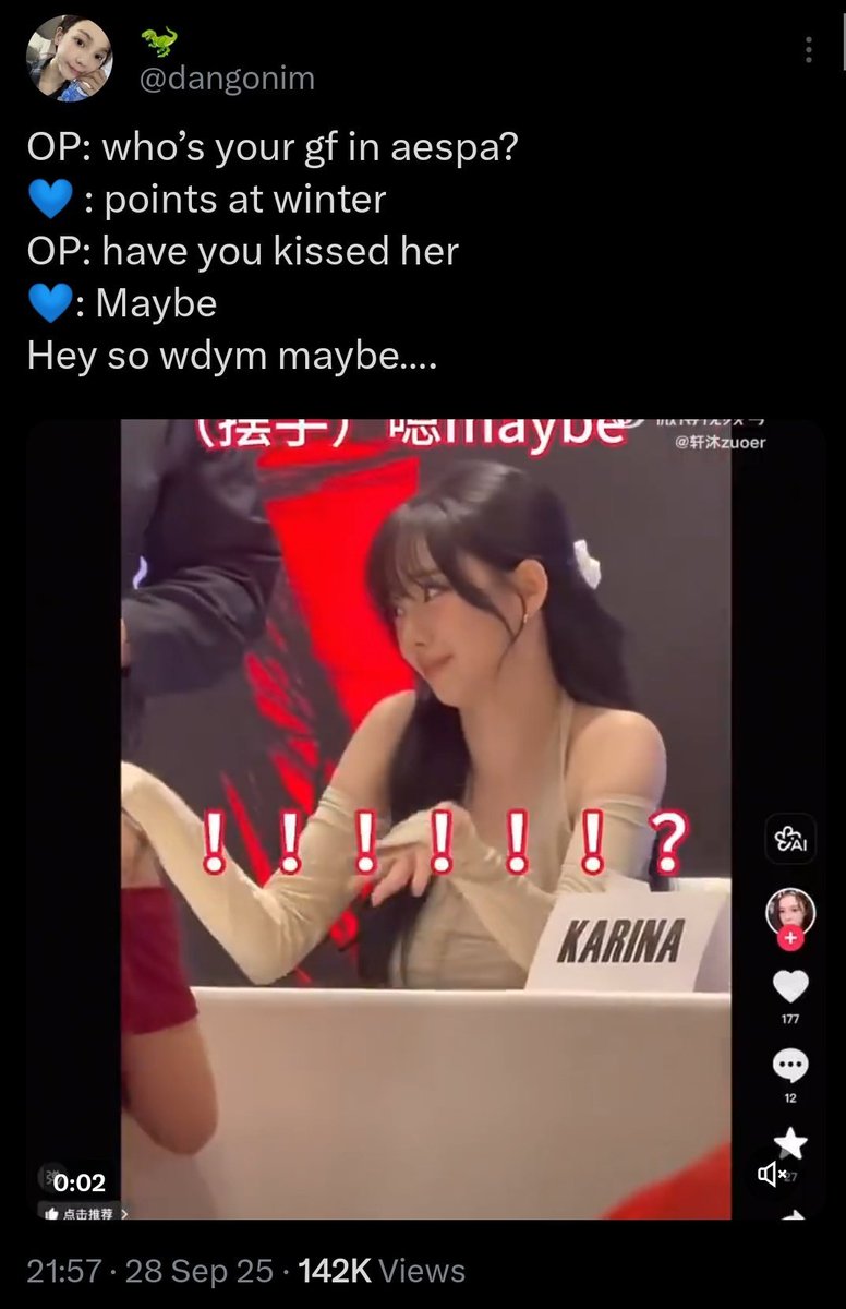 jensoocrumbs_e's tweet photo. karina and her obsession with kissing winter topic 😭😭 https://t.co/L7uObAQyRj