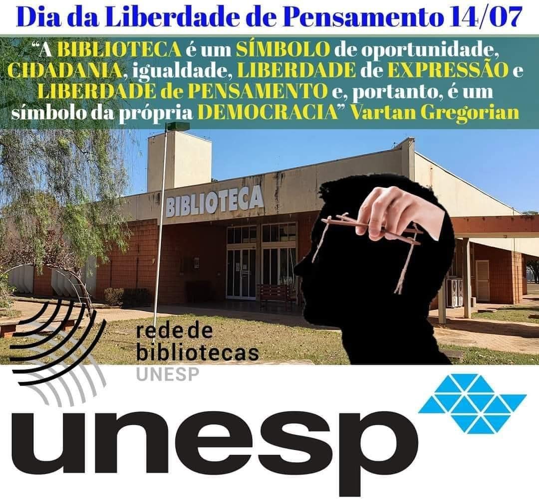chmatsu's tweet photo. Dia da Liberdade de Pensamento 14/07 “A BIBLIOTECA é um SÍMBOLO de oportunidade, CIDADANIA, igualdade, LIBERDADE de EXPRESSÃO e LIBERDADE de PENSAMENTO e, portanto, é um símbolo da própria DEMOCRACIA” Vartan Gregorian https://t.co/WK6icsDUl0