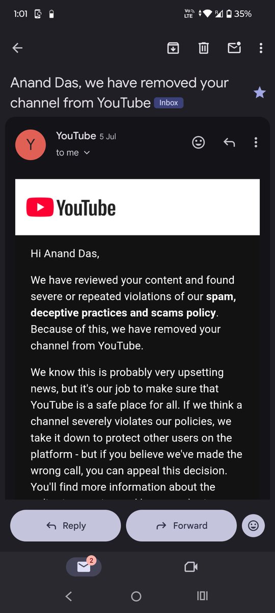 GeetaDevio16e's tweet photo. Hey @TeamYouTube, My channel "Ritu Takes" was wrongly terminated for Spam/Scams &amp; appeal was rejected. I only make original TV serial reviews with own scripts &amp; AI voice. Please arrange a manual human review. 🙏
Link: https://t.co/4QXMHolN0m. https://t.co/uaQnQc2lkO