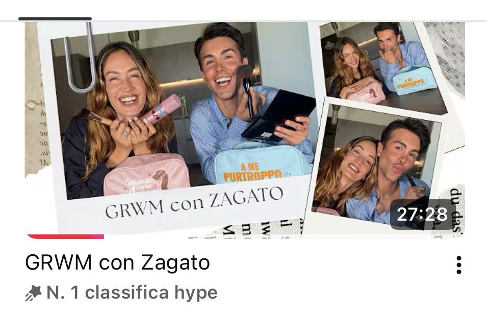 LaSappi3's tweet photo. GRWM con Zagato https://t.co/Jl4sSWtYOU via @YouTube
Riguardiamo questa chicchina ☺️ e
Ricordiamoci di cliccare sul tasto HYPE🌟!
Manteniamolo primo anche questa settimana🥳
#Helevier
#Prestines https://t.co/8Whxh60dTe