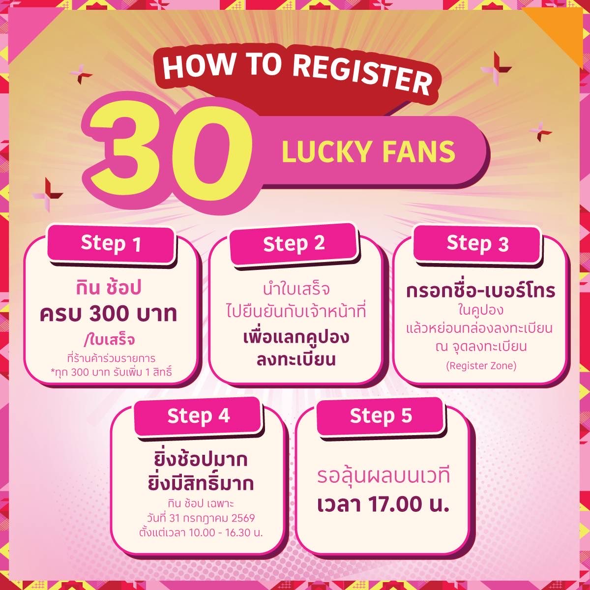 LotussPlusUdon's tweet photo. 🎉 แฟน ๆ เซิร์ฟ–จาว่า เตรียมตัวให้พร้อม!
โลตัส พลัส อุดร ชวนมาลุ้นเป็น 30 Lucky Fans 
ร่วมกิจกรรมสุดฟินแบบใกล้ชิดกับ เซิร์ฟ–จาว่า 💖✨

🛍️ เพียงกิน–ช้อปที่ร้านค้าร่วมรายการ
ครบทุก 300 บาท/ใบเสร็จ รับ 1 สิทธิ์ลงทะเบียน
ยิ่งช้อป��าก ยิ่งมีสิทธิ์ลุ้นมาก! https://t.co/Nk1RrPQptt