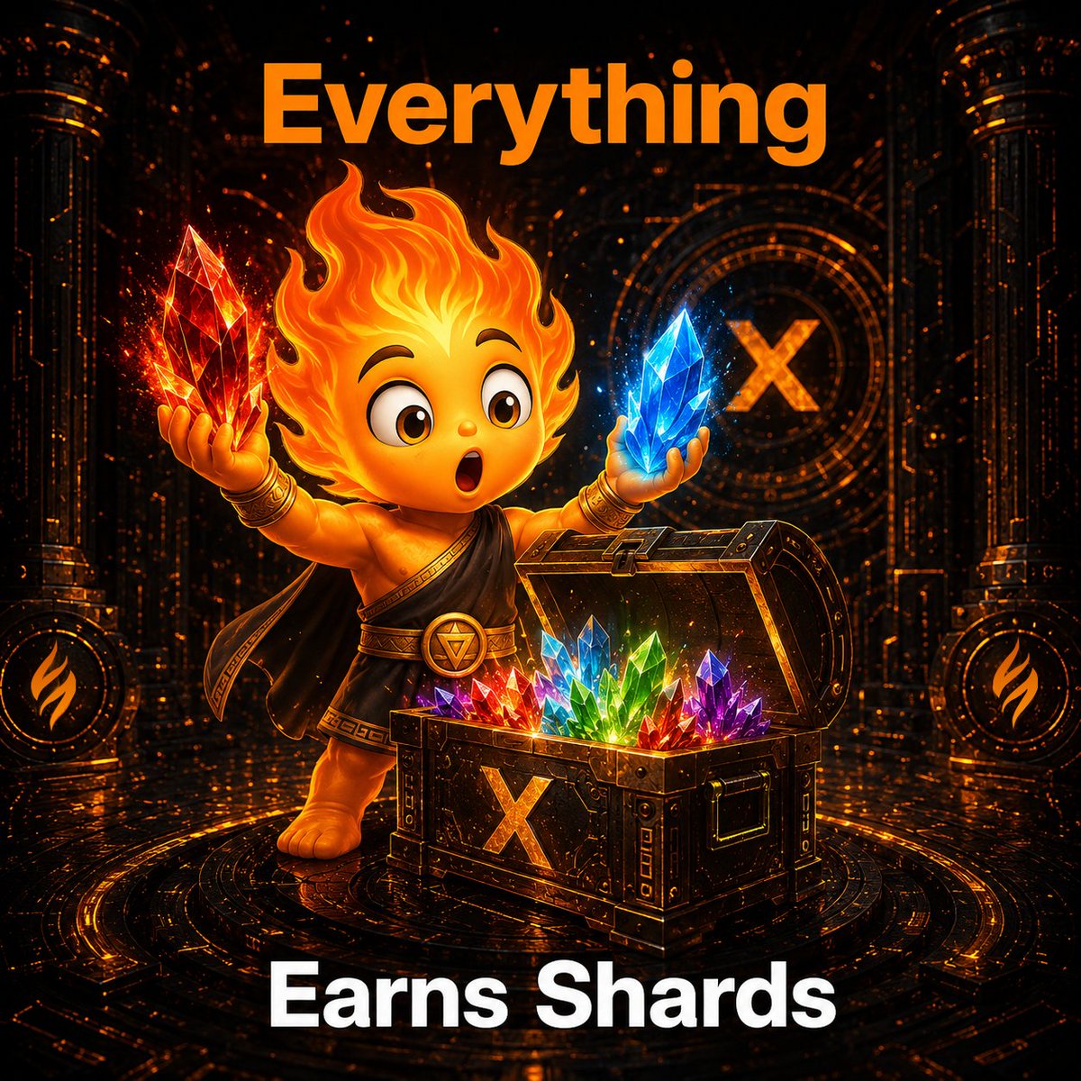 VulcanForged's tweet photo. Every chest tells a different story.

💎 Bonus Shards.
🎮 In-game boosts.
🏆 Leaderboard climbs.
🎁 Surprise rewards.

Whether you're battling in Berserk, running for glory in Vulcan Runner or competing elsewhere across the ecosystem...

There's always another chest waiting to be opened.

#VULCANX