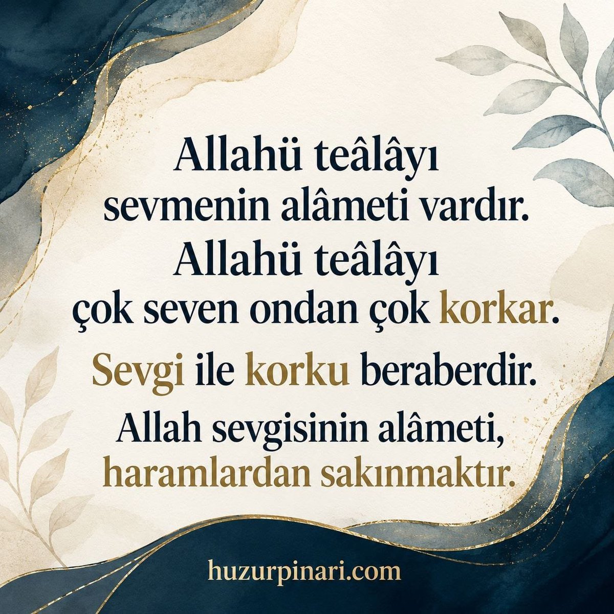 Huzurpinaricom's tweet photo. Allahü tealayı sevmenin alâmeti vardır. Allahü tealayı çok seven ondan çok korkar. Sevgi ile korku beraberdir. Allah sevgisinin alâmeti, haramlardan sakınmakdır.

Yabancı bir memleketi ziyarete gittiğiniz zaman, önce Allahü tealanın evini ziyaret edin, camiye gidin.

------------------------------------------------

Mürşid-i kâmilden istifade etmenin şartı, boş olmaktır. Ben de bir şeyler biliyorum diyen mahrum kalır. 

Mü'min kardeşinin daima iyi tarafını göreceksin ki, hem kalbini kırmaktan hem de kul hakkından kurtulursun ve muhabbet artar.