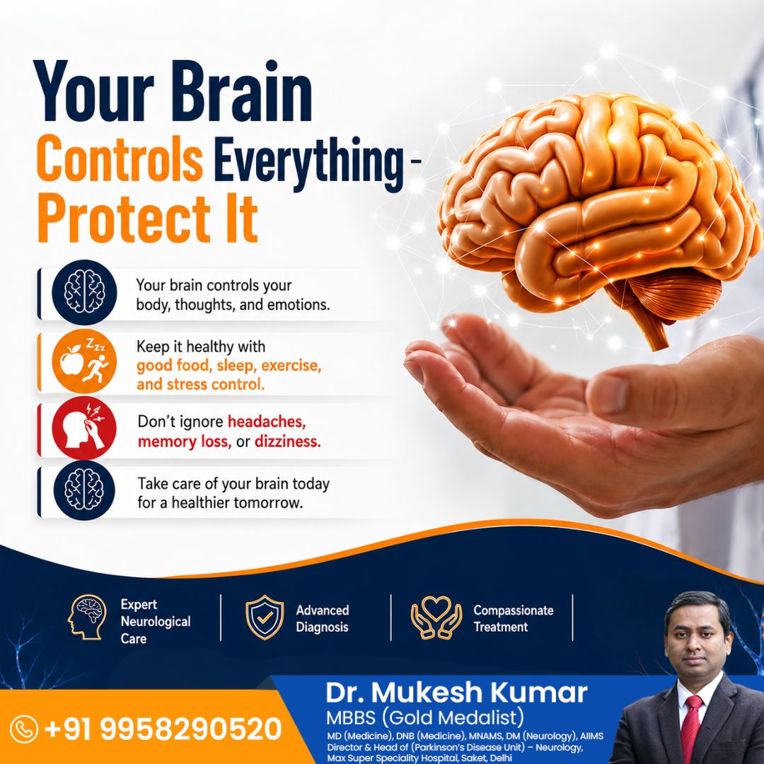 dr_kumar01's tweet photo. 🧠 Your Brain Controls Everything — Protect It!

Your brain is the command center of your body, controlling every thought, movement, memory, and emotion. Keeping your brain healthy is just as important as caring for your heart or any other organ.

📞 Call Now: +91 9958290520 https://t.co/rb0t7V1Hsx