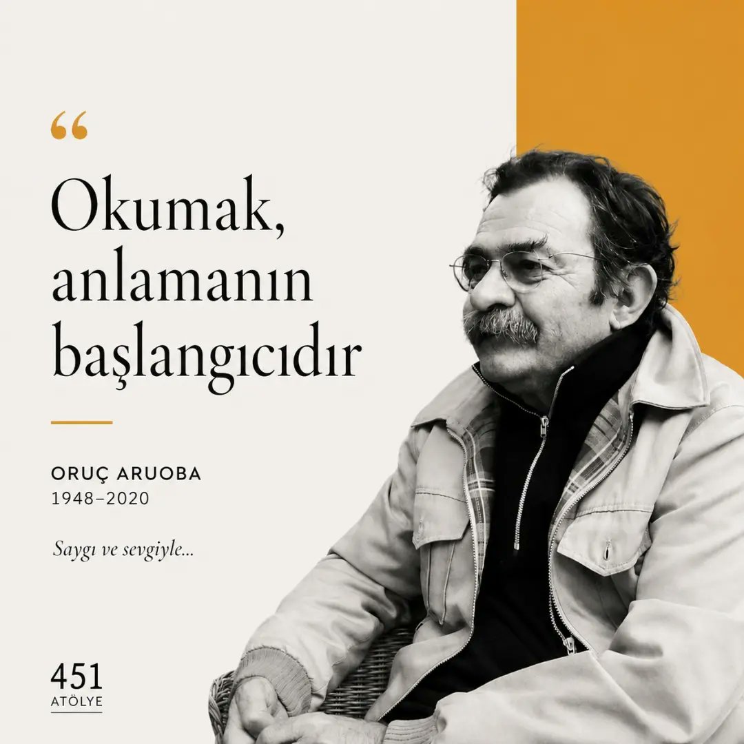 451atolye's tweet photo. “Özlemin yakınlığıdır, asıl, çekilmez olan -uzakken neyse ne de yakınken, çekilmez...”

Özlemi, uzaklığı ve insanın kendi içine doğru yürüyüşünü benzersiz diliyle anlatan Oruç Aruoba, iyi ki yazdın. 🍂✒️

#Oruç #Aruoba #451atolye #felsefe #edebiyat #şair #şiir #türkedebiyatı https://t.co/W5epfAZySy