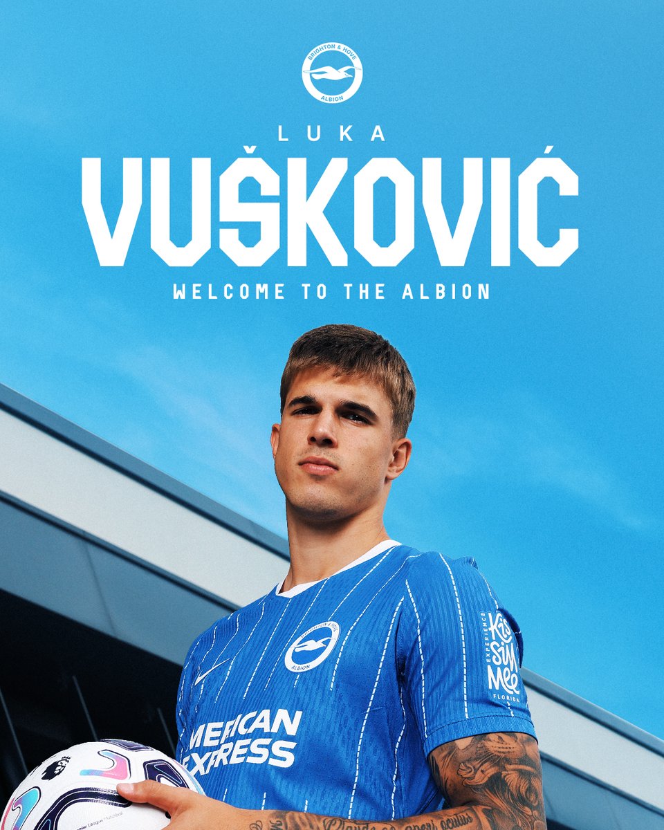 OfficialBHAFC's tweet photo. We are delighted to confirm the signing of defender Luka Vuskovic from Tottenham Hotspur! 🤝