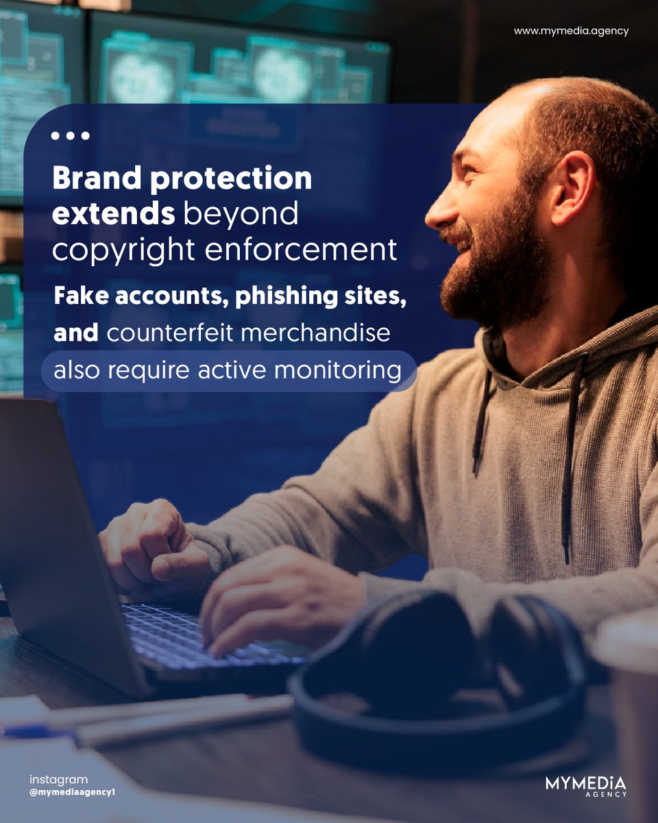 MyMediaAgency1's tweet photo. Brand protection covers more than stolen videos. Fake accounts direct your fans to scams.

Phishing sites steal subscriber login details. Counterfeit merchandise profits from your name without permission. Each threat damages trust and income.

👉 Visit our site.

#dmca #takedown https://t.co/U39KgmmkSW
