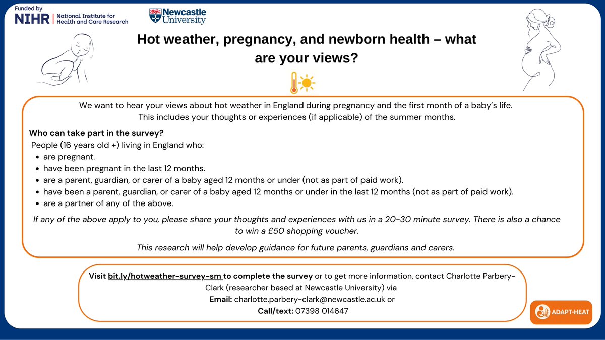 NeoResearch_Net's tweet photo. Please RT &amp; share

Researchers at Newcastle University are inviting people in England to share views &amp; experience of #HOT #WEATHER during #PREGNANCY &amp; first month after birth 

https://t.co/OwE06oUpDm

Find out more: https://t.co/WsfJYoIXxp

Open until 30 September 2026 https://t.co/3Pms8nWLWh
