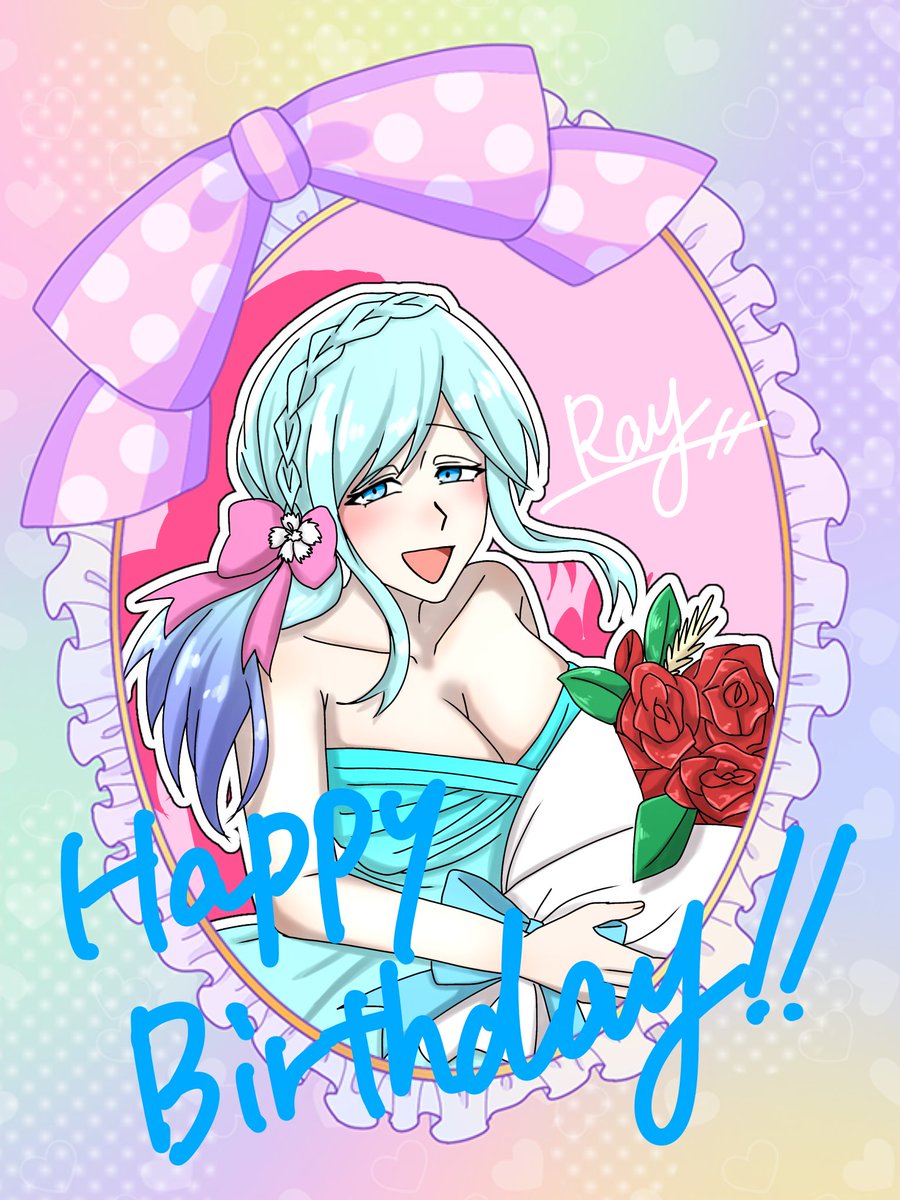 hukennko's tweet photo. @novelureina レイさんお誕生日おめでと〜！！！㊗️🎉🎂
いい一年になりますように！🙏✨

これからも仲良くしてね！🥰🥰
またゲームいっぱいしよ🥳🥳

イラスト頑張って間に合わせたぜ😎✨ https://t.co/HZvObat529