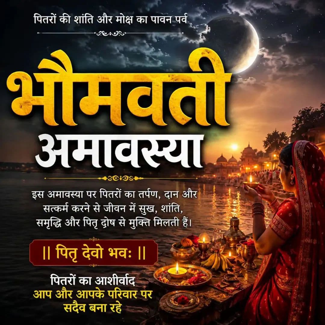 sungra_anil's tweet photo. 🌑भौमवती अमावस्या के पावन अवसर पर पितरों का स्मरण, तर्पण, दान और पुण्य कर्म करने से जीवन में सुख,शांति और समृद्धि का वास होता है।
🙏 ईश्वर और पितृदेव का आशीर्वाद आप एवं आपके परिवार पर सदैव बना रहे।
ॐ पितृदेवाय नमः।🕉️

#भौमवतीअमावस्या #amavasya #pitrudev #pitrupuja #sanatandharma https://t.co/TiviMaw0tC