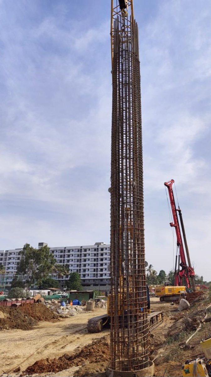 KridePrm's tweet photo. 🚧 BSTP Updates | Corridor-4 | Kanaka Line | Package C4A

📍 Location: Heelalige Station (At-Grade)

🔄 Work in Progress

* Pile P-03, Grid-04 (RHS): Tremie pipe lowering in progress.
* Pile P-03, Grid-07 (RHS): Boring in progress (8 m completed).
* Pile P-03, Grid-04 (RHS): Top reinforcement cage lowering in progress.

📸 Construction Progress:
Below are the latest snapshots highlighting the ongoing construction works at Heelalige At-Grade Station under Corridor-4 (Kanaka Line), Package C4A.

#Bengaluru_Suburban_Rail_Project
#BSRP
@RailMinlndia
@AshwiniVaishnaw
@VSOMANNABJP
@MBPatil @EIB @KfW_FZ_int
@chiefsecy_gok @SWRRLY
@RVNL @PJB @NCC @Ltditd
@TheMetroRailGuy 
@RailAnalysis 
@MetroRailNewsHQ 
@Railwhispers 
@MetroRailToday_ 
@bengalurutrains
@moneycontrolcom