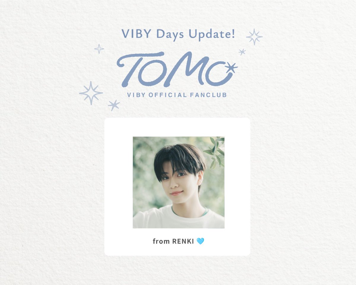 Official_VIBY's tweet photo. [✈️TOMO]

会員限定VIBY Days更新！📝

✍️﹏﹏﹏﹏﹏﹏﹏﹏﹏﹏﹏﹏﹏

　　　from RENKI 🩵
﹏﹏﹏﹏﹏﹏﹏﹏﹏﹏﹏﹏﹏✈️

🔗https://t.co/x6TIKOLFpp

#VIBY #バイビー
#RENKI
#VIBY_TOMO
#RiiMJ
#VIBY_Days https://t.co/8hR0fs98c6