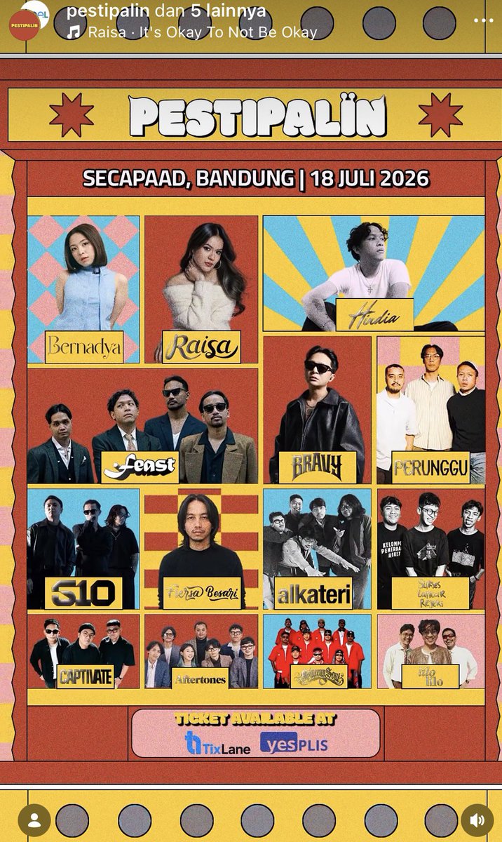 tiketidn's tweet photo. WTS TIKET PESTIPALIN BANDUNG

2 Tiket PAYUN 400K 2 tiket
2 Tiket PENGKER 250K 2 tiket

Tiket kirim via email https://t.co/DpHbWFi99N