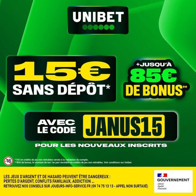 Janusport's tweet photo. 🇫🇷 🇪🇸 France - Espagne : 10x10€ de freebets à gagner

⚽️Qui gagne dans le temps réglementaire ? France, Espagne ou N ?

🎁 15€ de freebets sans dépôt sur @UnibetFrance via notre lien + accès à notre discord à vie : https://t.co/sQqDnxQZGs 👈 

❤️ ♻️ Follow @Janusport pour jouer https://t.co/BDNeQZ02fS