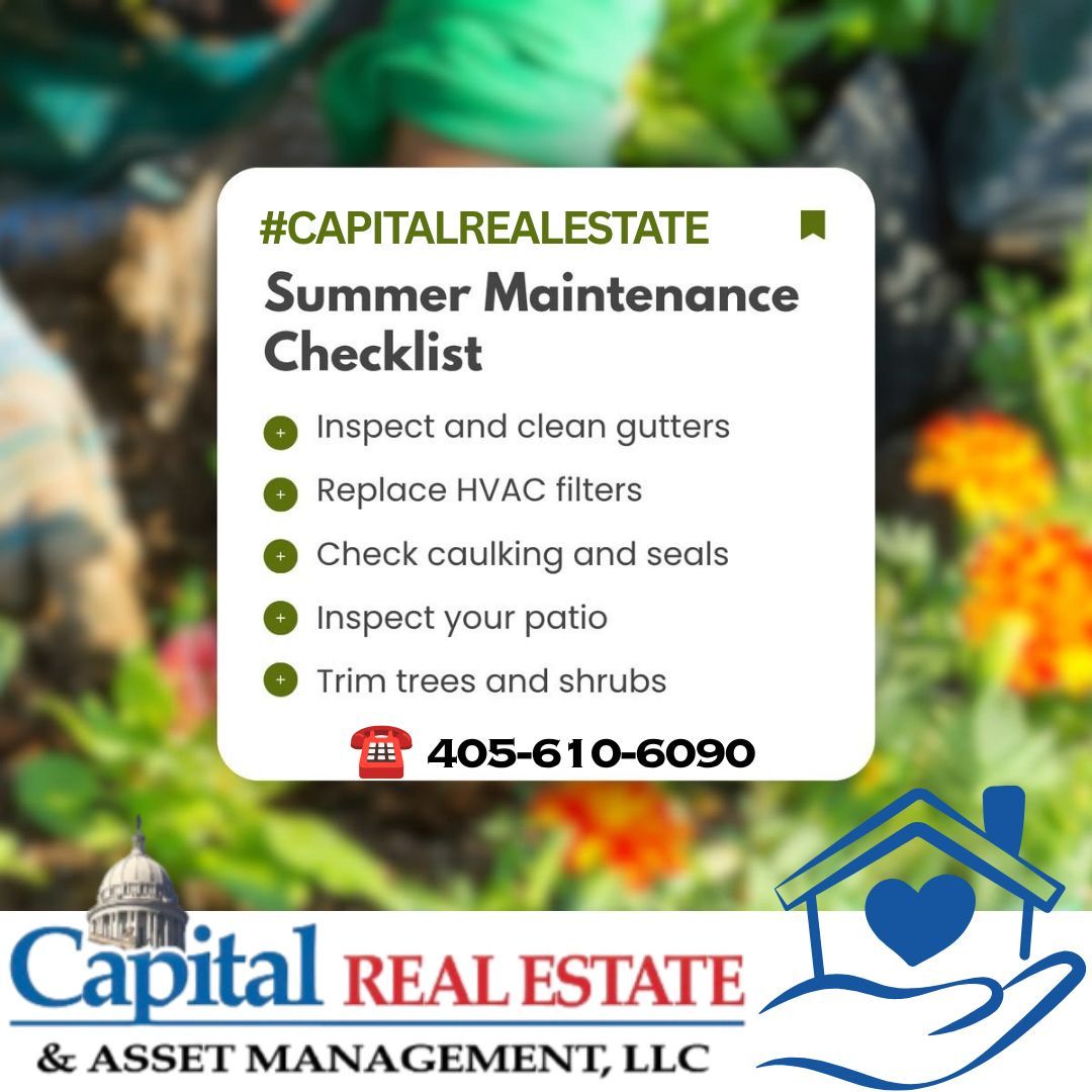 CapitalREOK's tweet photo. One of the easiest ways to help protect your home this summer is cleaning gutters and checking downspouts for proper drainage. Summer storms can send a surprising amount of water toward your foundation. #SummerHomeMaintenance #LearnWithCapital #Homeownership #OKC #Summertime https://t.co/8RmLuSqT7N