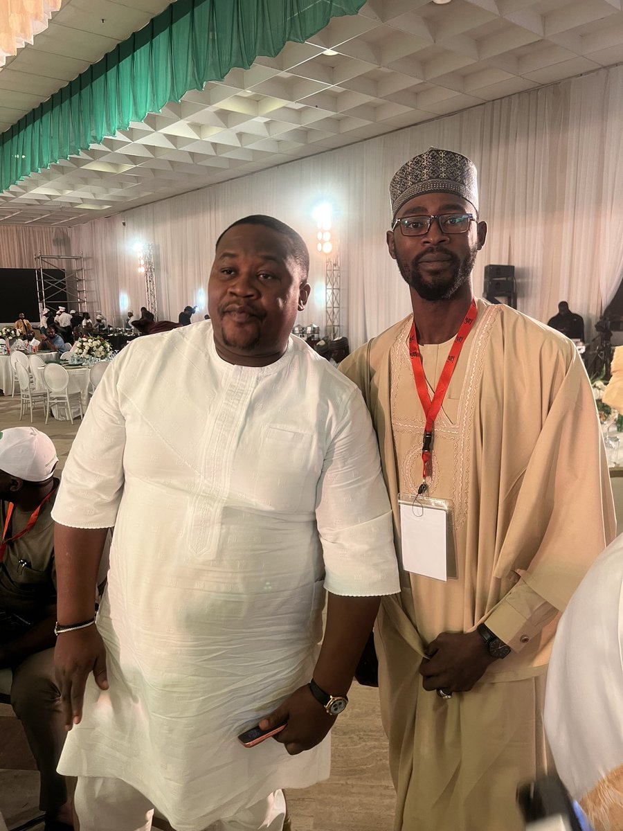 Khalach's tweet photo. Look who I’ve met at the City Boy Movement National Retreat at the Banquet Hall Presidential Villa Abuja. 

@Cpnosmall is a force to reckon with. https://t.co/D6WxU9Ptxd