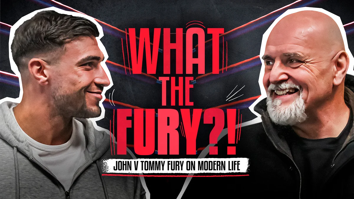A graphic with a photo of Tommy and John Fury with the words What The Fury, John V Tommy Fury on Modern Life