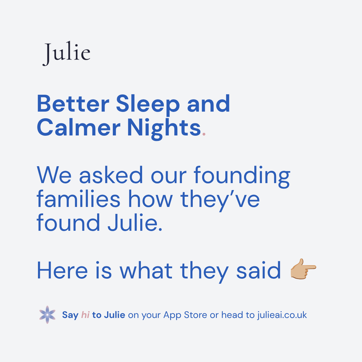 AmitJayShah's tweet photo. 4 weeks after launching, we asked our founding families how they've really found Julie. Here's what they said 👇🏼 https://t.co/uNaLIooY2v