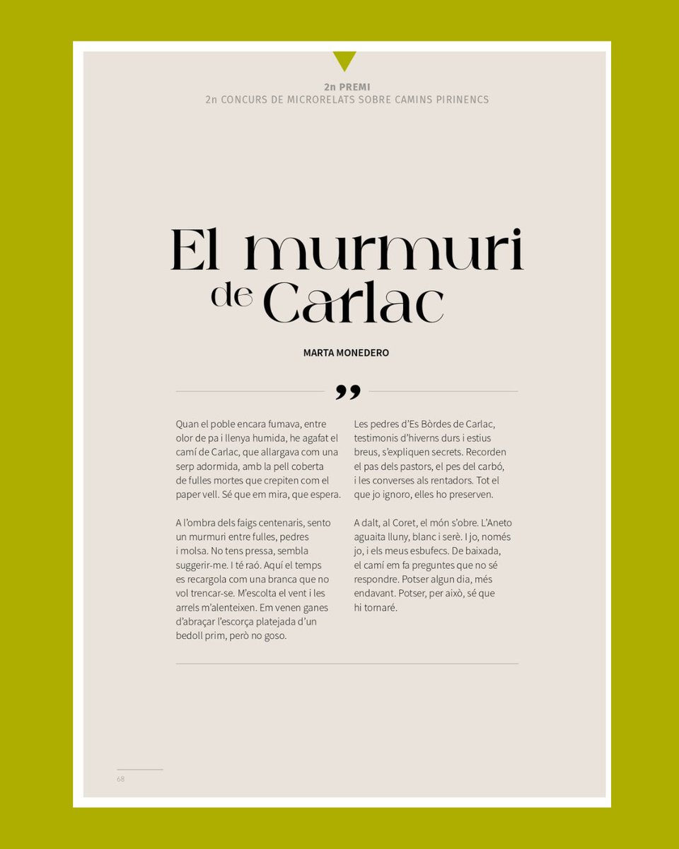 SOMPirineu's tweet photo. 3 lectures d'èxit 🫶

Al segon número de la revista @senderiapirineu trobareu els relats guanyadors del primer, segon i tercer premi del Concurs de microrelats sobre camins pirinencs 🏆

🔗 Trobeu la revista a https://t.co/dNGG5jFQlt https://t.co/VIpD6HGWFa