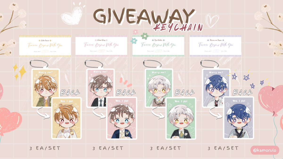 kamorulo's tweet photo. 𓈒𓏸 𝐺𝑖𝑣𝑒𝑎𝑤𝑎𝑦 𝑎𝑙𝑒𝑟𝑡 ·˚𐔌՞. .՞𐦯

✿ ID photo 20 ea/set/ML ✿
✿ Keychain 3 ea/set/ML ✿

Happy wedding day ค่าทุกคนน ได้แต่งงานแล้ว 🥹🫶
เราน่าจะไปเฟ่ช่วงบ่ายๆ นะคะะ มารับกันได้เบยย สนใจแลกบอกได้นะคะ!

#PromiseOfForever_ToT
#หนึ่งคำมั่นตราบนิจนิรันดร
#TearsofThemisTH https://t.co/NxZDZTxCDp