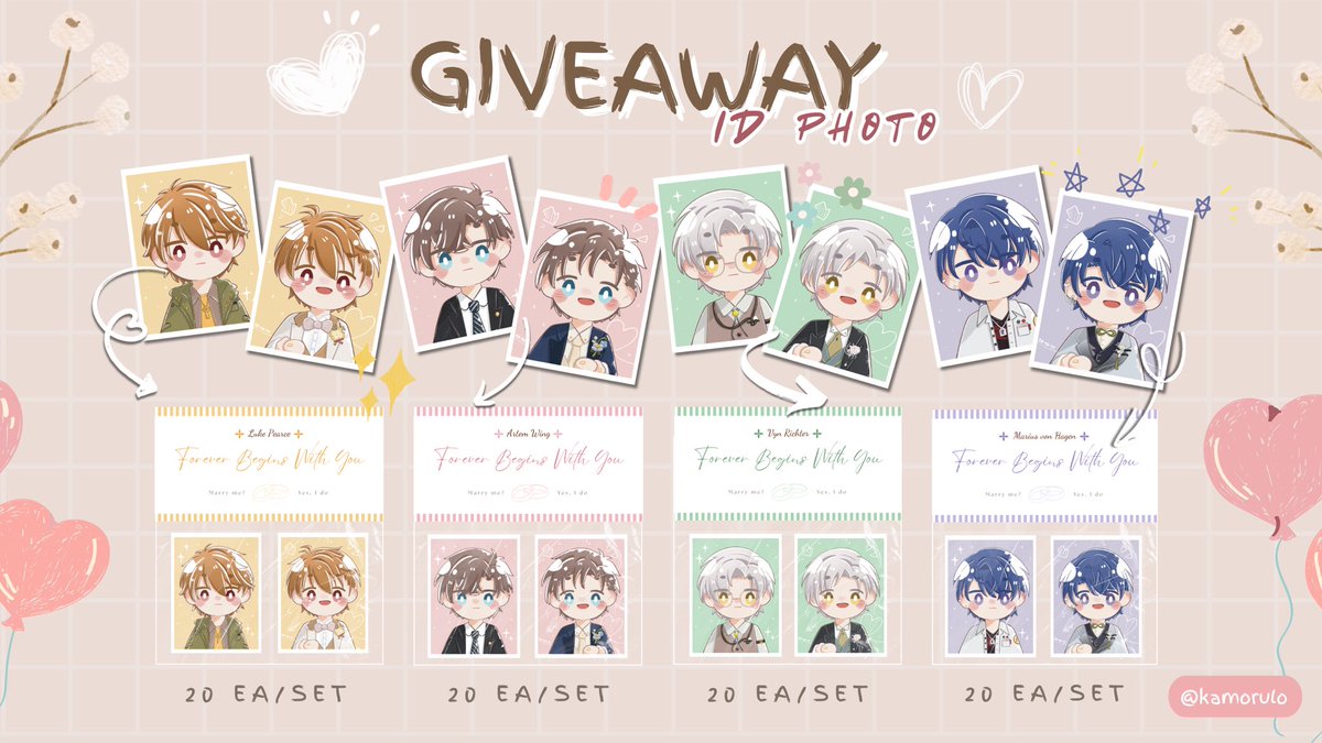 kamorulo's tweet photo. 𓈒𓏸 𝐺𝑖𝑣𝑒𝑎𝑤𝑎𝑦 𝑎𝑙𝑒𝑟𝑡 ·˚𐔌՞. .՞𐦯

✿ ID photo 20 ea/set/ML ✿
✿ Keychain 3 ea/set/ML ✿

Happy wedding day ค่าทุกคนน ได้แต่งงานแล้ว 🥹🫶
เราน่าจะไปเฟ่ช่วงบ่ายๆ นะคะะ มารับกันได้เบยย สนใจแลกบอกได้นะคะ!

#PromiseOfForever_ToT
#หนึ่งคำมั่นตราบนิจนิรันดร
#TearsofThemisTH https://t.co/NxZDZTxCDp